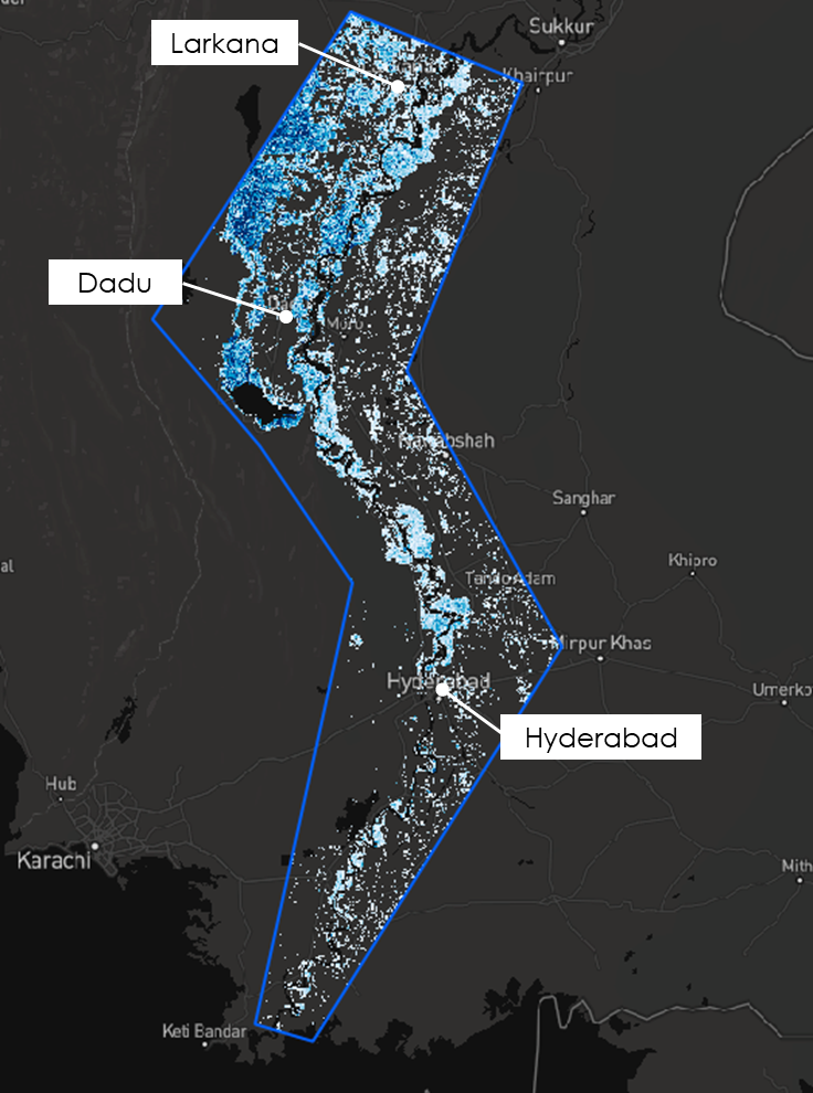 FDAによるパキスタン洪水の解析図